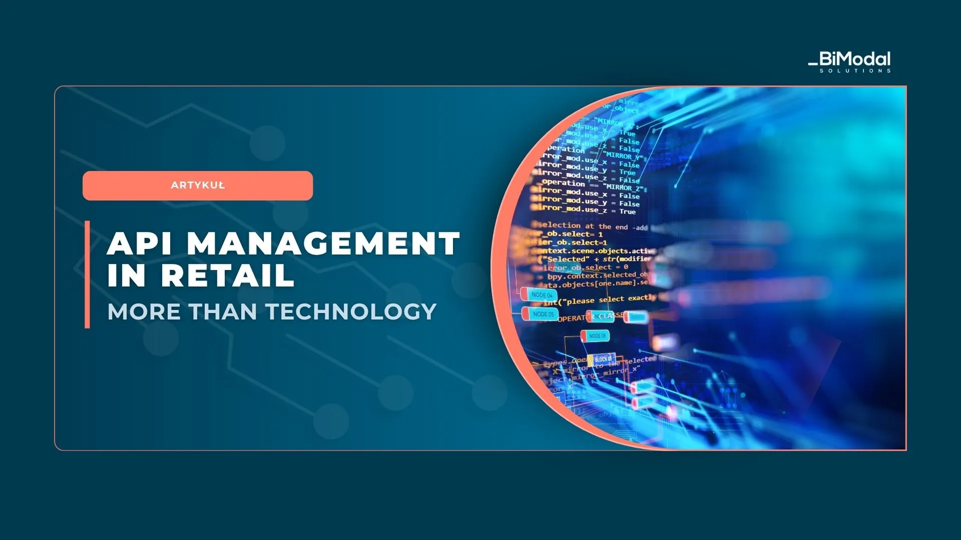 API management in retail more than technology, ze zdjęciem kodu z efekter blur